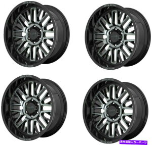 �z�C�[���@4�{�Z�b�g �Z�b�g4 20 Moto Metal MO802 20x10�u���b�N�@�B���H�D�F�̐F����8x6.5�z�C�[��-18mm Set 4 20 Moto Metal MO802 20x10 Black Machined Gray Tint 8X6.5 Wheels -18mm�y���s�A���i�z