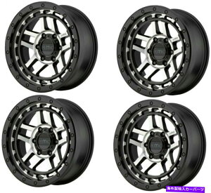 �z�C�[���@4�{�Z�b�g �Z�b�g4 18 kmc km540 recon 18x8.5�T�e���u���b�N�@�B���H5x5�W�[�v�g���b�N�z�C�[��18mm Set 4 18 KMC KM540 Recon 18x8.5 Satin Black Machined 5x5 Jeep Truck Wheels 18mm�y���s�A���i�z