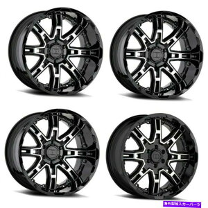 zC[@4{Zbg Zbg4 20 "x8XOVbg20x11.5ubNW/}VtFCX8x170zC[-44mm Set 4 20" Level 8 Slingshot 20x11.5 Black w/ Machine Face 8x170 Wheels -44mm Rim