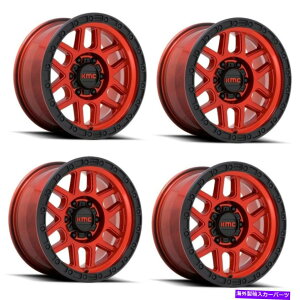 �z�C�[���@4�{�Z�b�g �Z�b�g4 18 kmc km544���T�L�����f�B���b�h�u���b�N���b�v18x9 8x180�z�C�[��18mm���� Set 4 18 KMC KM544 MESA Candy Red With Black Lip 18x9 8X180 Wheels 18mm Rim�y���s�A���i�z