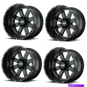 �z�C�[���@4�{�Z�b�g �Z�b�g4 20 "Moto Metal Mo962 Gloss Black Milled 20x10 8x6.5�z�C�[��-24mm���� Set 4 20" Moto Metal MO962 Gloss Black Milled 20x10 8X6.5 Wheels -24mm Rim