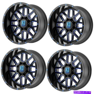 �z�C�[���@4�{�Z�b�g �Z�b�g4 20 XD�V���[�YXD820�O���l�[�h20x9�u���b�N�~�����O�u���[�N���A5x5�z�C�[��0mm Set 4 20 XD Series XD820 Grenade 20x9 Black Milled Blue Clear 5X5 Wheels 0mm�y���s�A���i�z