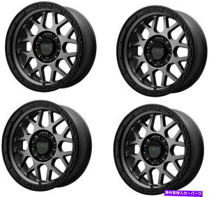 �z�C�[���@4�{�Z�b�g �Z�b�g4 17 kmc km535�O���l�[�h�I�t���[�h17x9�O���[�}�b�g�u���b�N���b�v6x135�z�C�[��18mm Set 4 17 KMC KM535 Grenade Off-Road 17x9 Gray Matte Black Lip 6x135 Wheels 18mm�y���s�A���i�z