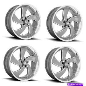 zC[@4{Zbg Zbg4 22 "US MAG 1PC U133YH_ChJbg22x8.5 5x5zC[1mm Set 4 22" US Mag 1PC U133 Anthracite Milled Diamond Cut 22x8.5 5x5 Wheels 1mm
