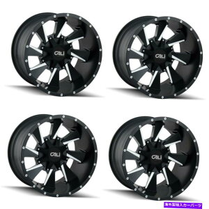 zC[@4{Zbg Zbg4 20 "JIt[hc񂾃ubN/~hX|[NzC[20x12 8x180 -44mm Set 4 20" Cali Off-Road Distorted Black/Milled Spokes Wheels 20x12 8x180 -44mm