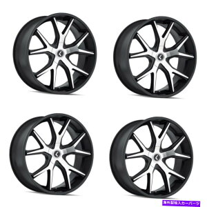 �z�C�[���@4�{�Z�b�g �Z�b�g4 22 Kraze Spltz�u���b�N/�@�B���H�z�C�[��22x9.5 5x115/5x120����18mm Set 4 22 Kraze Spltz Black/Machined Wheels 22x9.5 5x115/5x120 Rims 18mm