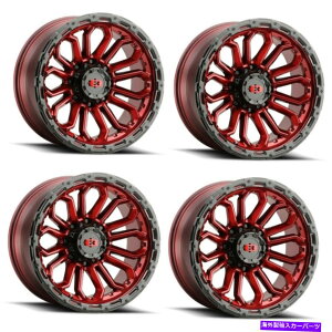 zC[@4{Zbg Zbg4 18 "rWIt[h405 korupt red w/ blackbvzC[18x9 6x5.512mm Set 4 18" Vision Off-Road 405 Korupt Red w/ Black Lip Wheel 18x9 6x5.5 Rims 12mm