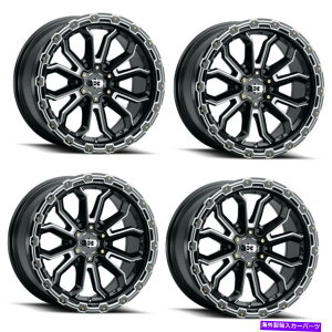 zC[@4{Zbg Zbg4 16 "rWIt[h405 koruptubN~hX|[NzC[16x8 6x5.50mm Set 4 16" Vision Off-Road 405 Korupt Black Milled Spoke Wheel 16x8 6x5.5 Rim 0mm