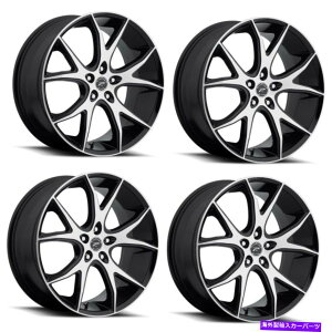 �z�C�[���@4�{�Z�b�g �Z�b�g4 18 �v���`�i419U���c���X18x8 5x4.5�O���X�u���b�N�_�C�������h�J�b�g�A�N�Z���g40mm Set 4 18 Platinum 419U Recluse 18x8 5x4.5 Gloss Black Diamond Cut Accents 40mm�y���s�A���i�z