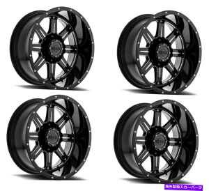 �z�C�[���@4�{�Z�b�g �Z�b�g4 17 �M�A�I�t���[�h726MB�r�b�O�u���b�N17x8 5x100/110�O���X�u���b�N35mm���� Set 4 17 Gear Off Road 726MB Big Block 17X8 5x100/110 Gloss Black 35mm Rims�y���s�A���i�z