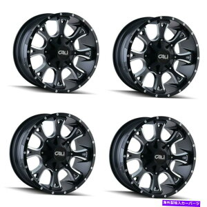 zC[@4{Zbg Zbg4 22 "Cali Off -Road Anarchy Black/Milled Spokes 22x12 8x6.5/8x170 Rims -44mm Set 4 22" Cali Off-Road Anarchy Black/Milled Spokes 22x12 8x6.5/8x170 Rims -44mm