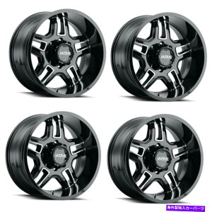 zC[@4{Zbg Zbg4 18 "Eg153BKn}Qh18x9 8x6.5OXubNzC[1mmgbN Set 4 18" Ultra 153BK Armageddon 18x9 8x6.5 Gloss Black Wheels 1mm Truck Rims