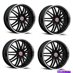 �z�C�[���@4�{�Z�b�g �Z�b�g4 19 "�r�N�^�[�@�탌�}���Y�O���X�u���b�N�~���[�J�b�g���b�v19x11 5x130 52mm Set 4 19" Victor Equipment Lemans Gloss Black Mirror Cut Lip 19x11 5x130 52mm