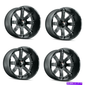 ホイール 4本セット セット4 22 "American Truxx Bomb Black/Milled Wheels 22x14 8x180 Rims -76mm Set 4 22" American Truxx Bomb Black/Milled Wheels 22x14 8x180 Rims -76mm