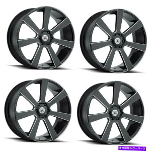 zC[@4{Zbg Zbg4 24 "ATeBubNABL-15A|24x9TeubN~h6x5.5zC[15mm Set 4 24" Asanti Black ABL-15 Apollo 24x9 Satin Black Milled 6x5.5 Wheels 15mm