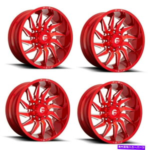 zC[@4{Zbg Zbg4 22 "RD745ZCo[22x12LfBbh~O8x170gbNzC[-44mm Set 4 22" Fuel D745 Saber 22x12 Candy Red Milled 8x170 Truck Wheels -44mm Rims