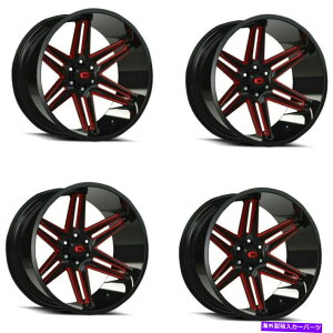zC[@4{Zbg Zbg4 22 "Vision 363 Razor Black Milled Spoke Red Tint Wheels 22x12 8x180 -51mm Set 4 22" Vision 363 Razor Black Milled Spoke Red Tint Wheels 22x12 8x180 -51mm