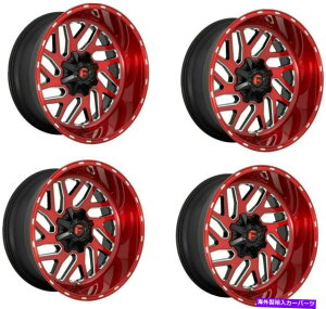 ホイール 4本セット セット4 20 "燃料D691トリトン20x10キャンディレッドミルズ6x135 6x5.5ホイール-19mmリム Set 4 20" Fuel D691 Triton 20x10 Candy Red Milled 6x135 6x5.5 Wheels -19mm Rims