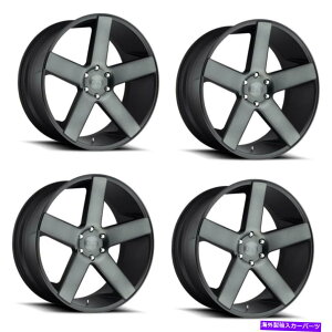 �z�C�[���@4�{�Z�b�g �Z�b�g4 22 "�_�u1PC S116�o���[�}�b�g�u���b�N�_�u���_�[�N�s���g22x9.5 5x115 13mm���� Set 4 22" DUB 1PC S116 Baller Matte Black Double Dark Tint 22x9.5 5x115 13mm Rim