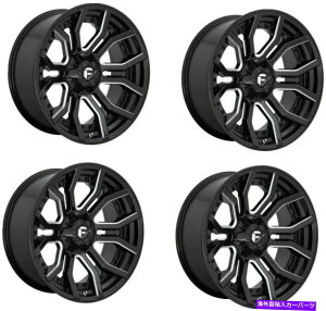 �z�C�[���@4�{�Z�b�g �Z�b�g4 20 Fuel D711 Rage 20x10�u���b�N�~�����O8x180�z�C�[��-18mm���t�g�g���b�N���� Set 4 20 Fuel D711 Rage 20x10 Black Milled 8x180 Wheels -18mm Lifted Truck Rims�y���s�A���i�z