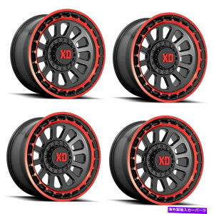 zC[@4{Zbg Zbg4 20 "XD XD856IKubN}VbvWbhsg20x10 8x6.5zC[-18mm Set 4 20" XD XD856 Omega Black Machined Lip w Red Tint 20x10 8X6.5 Wheels -18mm