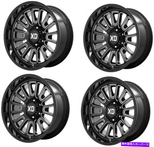 �z�C�[���@4�{�Z�b�g �Z�b�g4 22 XD XD864���[�o�[�O���X�u���b�N�~�����O22x10 8x6.5�z�C�[��-18mm���� Set 4 22 XD XD864 ROVER Gloss Black Milled 22x10 8X6.5 Wheels -18mm Rim�y���s�A���i�z