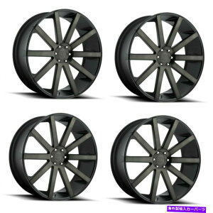 zC[@4{Zbg Zbg4 24 "_uS121VbgJ24x10}bgubNDDT 6x5.5zC[20mmgbN Set 4 24" Dub S121 Shot Calla 24x10 Matte Black DDT 6x5.5 Wheels 20mm Truck Rims