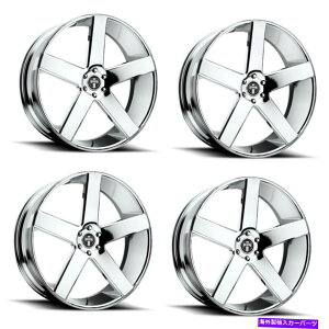 zC[@4{Zbg Zbg4 22 "_u1PC S115o[NbL22x9.5 5x115zC[13mm Set 4 22" DUB 1PC S115 Baller Chrome Plated 22x9.5 5x115 Wheels 13mm Rims