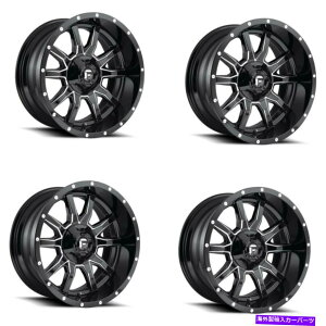 ホイール 4本セット セット4 20 "燃料1PC D627 Vandal Gloss Black Milled 20x9 5x4.5/5.0ホイール1mmリム Set 4 20" Fuel 1PC D627 Vandal Gloss Black Milled 20x9 5X4.5/5.0 Wheels 1mm Rim