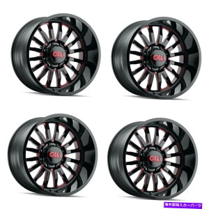 �z�C�[���@4�{�Z�b�g �Z�b�g4 22 "�J���I�t���[�h�T�~�b�g���b�h�z�C�[��22x12 6x135 -51mm���t�g�g���b�N���� Set 4 22" Cali Off-Road Summit Red Wheels 22x12 6x135 -51mm Lifted Truck Rims