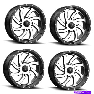 �z�C�[���@4�{�Z�b�g �Z�b�g4 24 "MSA�I�t���[�h�z�C�[��M36�X�C�b�`�@�B���H�O���X�u���b�N�z�C�[��0mm���� Set 4 24" MSA Offroad Wheels M36 SWITCH Machined Gloss Black Wheels 0mm Rim