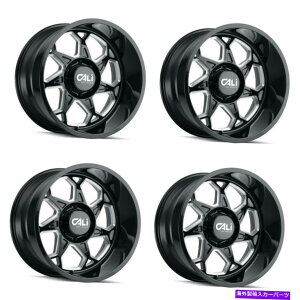 zC[@4{Zbg Zbg4 24 "JI[hZutH[hOXubN/~hzC[24x12 8x170 rim -51mm Set 4 24" Cali Off-Road Sevenfold Gloss Black/Milled Wheel 24x12 8x170 Rim -51mm
