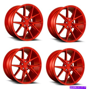 ホイール 4本セット セット4 20 "ニッチM186ミサノ20x10キャンディレッド5x4.5ホイール40mmリム Set 4 20" Niche M186 Misano 20x10 Candy Red 5X4.5 Wheels 40mm Rims