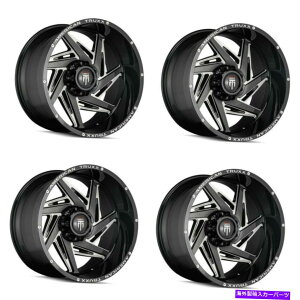 zC[@4{Zbg Zbg4 24 "AJgbNXXpCubN/~hzC[24x14 8x170-76mm Set 4 24" American Truxx Spiral Black/Milled Wheels 24x14 8x170 Rims -76mm