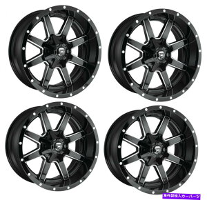 ホイール 4本セット セット4 20 "燃料マーベリックD610ブラックミリングホイール20x12 5x4.5 5x5 -44mm for jeep Set 4 20" Fuel Maverick D610 Black Milled Wheels 20x12 5x4.5 5x5 -44mm For Jeep