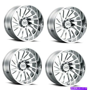 ホイール 4本セット セット4 24 "タフT2Aクロム24x14 6x5.5ホイール-72mmトラックSUVリム用リフト Set 4 24" Tuff T2A Chrome 24x14 6x5.5 Wheels -72mm Lifted For Truck SUV Rims