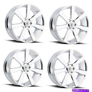 ホイール 4本セット セット4 24 "アサンティブラックABL-15アポロクロム24x9 6x5.5ホイール35mmトラックSUVリム Set 4 24" Asanti Black ABL-15 Apollo Chrome 24x9 6x5.5 Wheels 35mm Truck Suv Rim