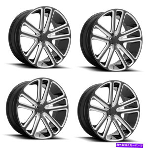 zC[@4{Zbg Zbg4 24 "_u1PC S255tbNXOXubN~O24x10 5x5zC[10mmgbN Set 4 24" DUB 1PC S255 Flex Gloss Black Milled 24x10 5x5 Wheels 10mm Truck Rims
