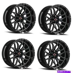 �z�C�[���@4�{�Z�b�g �Z�b�g4 22 Worx 819bm 22x12 6x135/ 5.5�O���X�u���b�Nw/�~���t���A�N�Z���g�z�C�[��-44mm Set 4 22 Worx 819BM 22X12 6x135/5.5 Gloss Black w/ Milled Accents Wheels -44mm�y���s�A���i�z