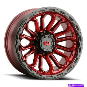 ホイール 4本セット セット4 20 "ビジョンオフロード405 korupt red w/blackリップホイール20x10 6x135 rim -25mm Set 4 20" Vision Off-Road 405 Korupt Red w/Black Lip Wheel 20x10 6x135 Rim -25mm