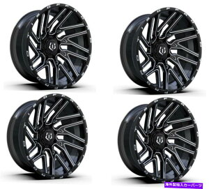 �z�C�[���@4�{�Z�b�g �Z�b�g4 22 TIS 554BM 22x12 8x6.5�O���X�u���b�NW/�~���t���A�N�Z���g�z�C�[��-44mm���� Set 4 22 TIS 554BM 22x12 8x6.5 Gloss Black w/ Milled Accents Wheels -44mm Rims�y���s�A���i�z