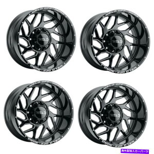 �z�C�[���@4�{�Z�b�g �Z�b�g4 22 �n�ڃI�t���[�h�x�_22x10�O���X�u���b�N�~�����O8x180�z�C�[�� +13mm���� Set 4 22 WELD Off-Road Fulcrum 22x10 Gloss Black Milled 8x180 Wheels +13mm Rim�y���s�A���i�z