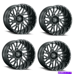 zC[@4{Zbg Zbg4 24 "Vision Off -Road404 Brawl Black Milled Wheels 24x12 8x6.5 Rims -51mm Set 4 24" Vision Off-Road 404 Brawl Black Milled Wheels 24x12 8x6.5 Rims -51mm