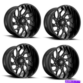 ホイール　4本セット セット4 22 "燃料D741ランナー22x10グロスブラックミリング8x170フォードホイール-18mm Set 4 22" Fuel D741 Runner 22x10 Gloss Black Milled 8X170 For Ford Wheels -18mm