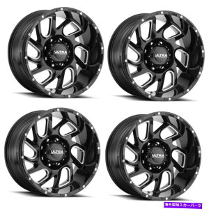 �z�C�[���@4�{�Z�b�g �Z�b�g4 20 �E���g��221BM�J���l�[�W20x10 8x6.5�O���X�u���b�NCNC�~���z�C�[��-25mm Set 4 20 Ultra 221BM Carnage 20x10 8x6.5 Gloss Black CNC Milled Wheels -25mm