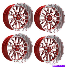 ホイール　4本セット セット4 20 "TIS 560MRL 20x12 5x4.5/5グロスレッド機械加工フェイスホイール-44mmリム Set 4 20" TIS 560MRL 20X12 5x4.5/5 Gloss Red Machined Face Wheels -44mm Rims
