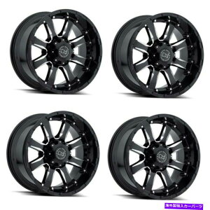zC[@4{Zbg Zbg4 20 "ubNTCVG20x10OXubNW/~hX|[N6x135zC[0mm Set 4 20" Black Rhino Sierra 20x10 Gloss Black w/ Milled Spoke 6x135 Wheels 0mm