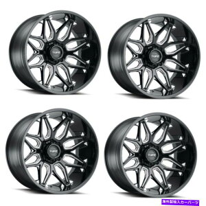 zC[@4{Zbg Zbg4 26 "^tT3BOXubN~OX|[N26x14 6x5.5zC[-72mmtg Set 4 26" Tuff T3B Gloss Black Milled Spokes 26x14 6x5.5 Wheels -72mm Lifted Rim