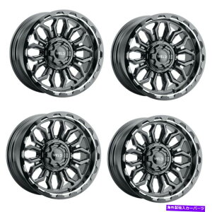 �z�C�[���@4�{�Z�b�g �Z�b�g4 20 �n�ڃI�t���[�h�t���A20x12�O���X�u���b�N�~�����O5x4.5/5x5�z�C�[��-44mm���� Set 4 20 WELD Off-Road Flare 20x12 Gloss Black Milled 5x4.5/5x5 Wheel -44mm Rim�y���s�A���i�z