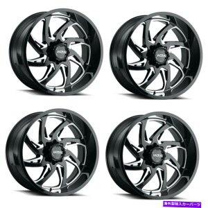 �z�C�[���@4�{�Z�b�g �Z�b�g4 20 �E���g��230bm����20x10 8x6.5�O���X�u���b�Nw/�~���z�C�[��-25mm Set 4 20 Ultra 230BM Villain 20x10 8x6.5 Gloss Black w/ Milled Wheels -25mm